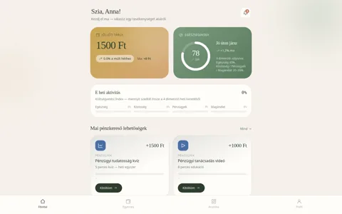 Kinda · Balance — actual interface capture