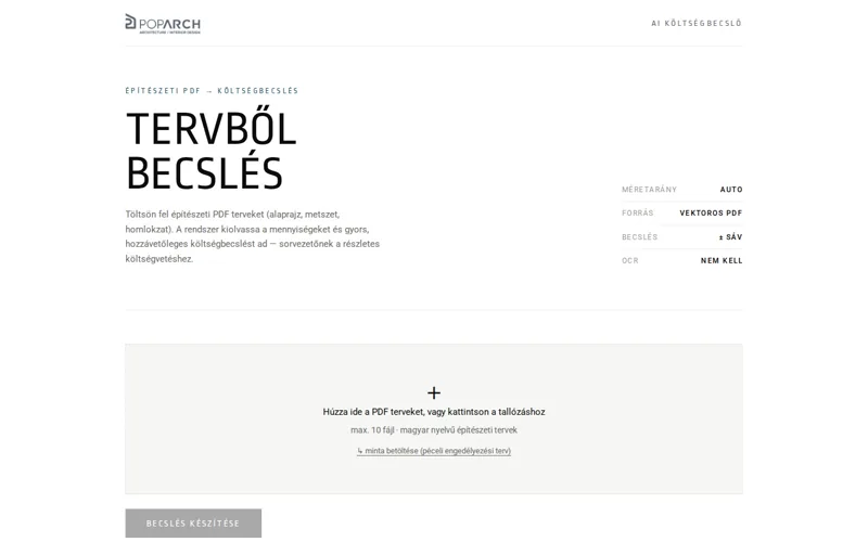 A projekt felülete — valódi képernyőkép